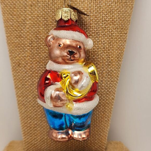 Thomas Pacconi Classics Teddy Bear Santa Blown Glass Christmas 2002 Collection - Picture 1 of 8